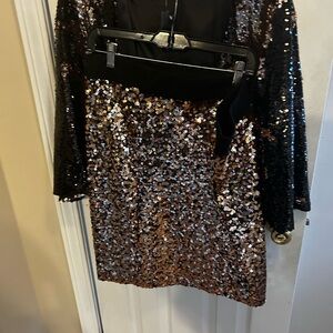 torrid Black and Rose Gold Sequin Mini Skirt